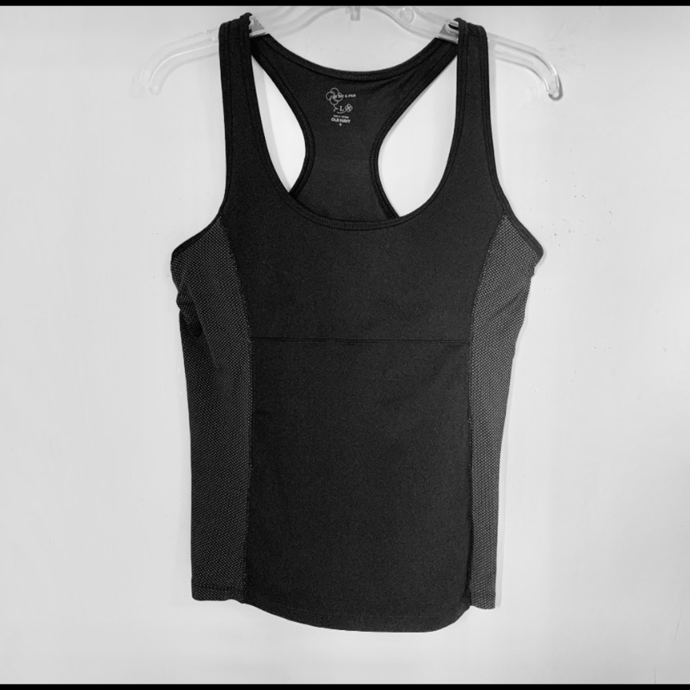Old Navy Black Go For A Run Athletic Top Size L